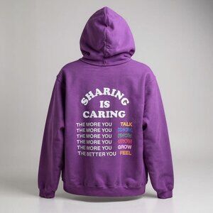 NEW Mad Happy Fleece Hoodie Purple Local Optimist Size XS Oversized